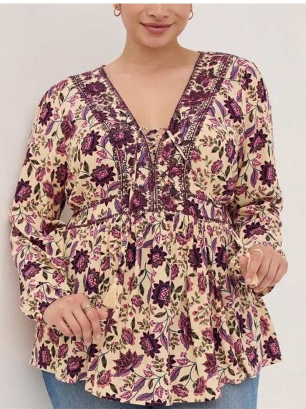 Torrid Long Sleeve Floral Top